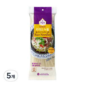 티아시아키친 라이스누들 쌀국수용 3mm, 250g, 5개