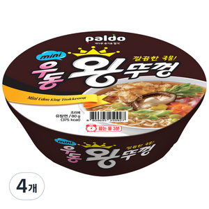 왕뚜껑 mini 우동, 80g, 4개