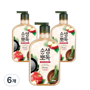 순샘 뽀독 주방세제 애플향, 6개, 750ml