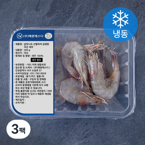 살맛나요 선별하여 급랭한 국산 새우 (냉동), 300g, 3팩