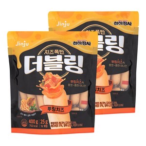 천하장사 더블링 뿌링치즈 파우치, 400g, 2개