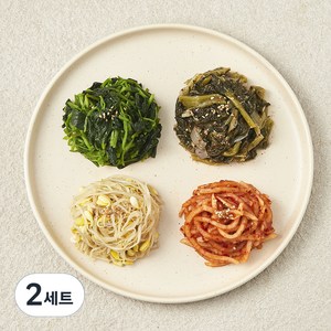 집반찬연구소 빛깔고운 알록달록 사색나물 들깨시래기볶음 + 무생채 + 콩나물무침 + 참나물무침, 2세트