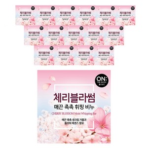 온더바디 매끈 촉촉 플라워 휘핑 비누 체리블러썸, 90g, 16개