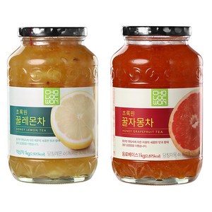 초록원 꿀레몬차 1kg + 꿀자몽차 1kg, 2kg, 1개, 1개입