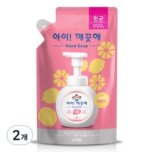 아이깨끗해 핸드워시 레몬향 리필형, 200ml, 2개