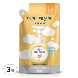 아이깨끗해 순 핸드워시 파우더향 리필용, 200ml, 3개