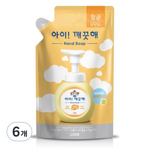 아이깨끗해 순 핸드워시 보송보송파우더향 리필, 200ml, 6개