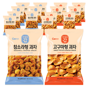 청우식품 고구마형 과자 120g 8p + 참소라형 과자 120g 8p, 1세트