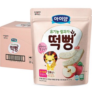 일동후디스 아이얌 유기농 쌀과자 사과떡뻥 30g, 사과맛, 6개