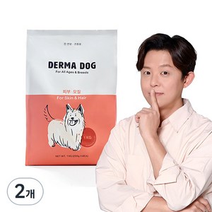 더마독 가수분해 단백질 강아지 애견 연어 오리 건강사료, 피부/털, 1kg, 2개