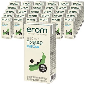 이롬 황성주 박사의 국산콩 두유 검은콩 고칼슘, 190ml, 48개