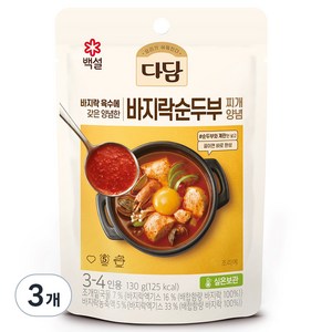 다담 바지락순두부 찌개양념, 130g, 3개