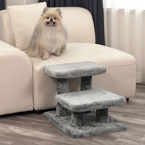 한탭뚝딱 강아지 플러시 사각 계단, 그레이