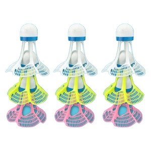 마샤투 바람 저항 스피드 배드민턴 셔틀콕 9P, 화이트, 옐로우, 핑크, 1세트