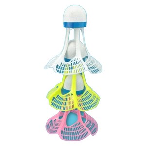 마샤투 바람 저항 스피드 배드민턴 셔틀콕, 화이트 + 옐로우 + 핑크, 3개입, 1세트