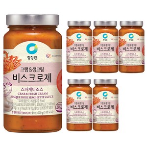 청정원 크랩&생크림 비스크로제 파스타소스, 600g, 6개