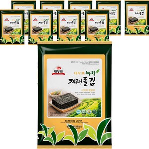 새우표 완도 녹차재래 돌김전장, 30g, 10개