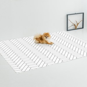 디팡 펫플레이 강아지매트 러그타입 1장, 뉴헤링본 화이트