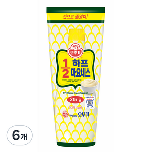 오뚜기 칼로리를 줄인 마요네스, 315g, 6개