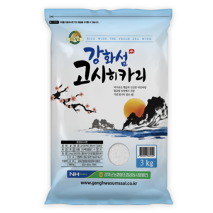 농협 강화섬쌀 2024년산 햅쌀 고시히카리 백미, 3kg, 1개