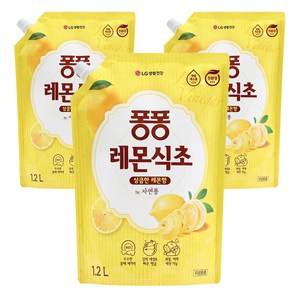 퐁퐁 레몬식초 주방세제 파우치형, 1.2L, 3개