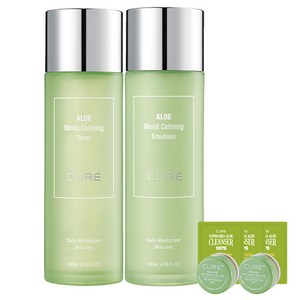 김정문알로에 모이스트 카밍 토너 +에멀젼 130ml 2p + 2x크림 3.5g + 클렌져2ml 3p, 1세트