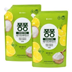 퐁퐁 프레시파워 레몬 & 베이킹소다 리필, 2개, 1.25L