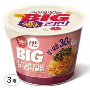 햇반컵반 BIG 김치날치알밥, 263g, 3개