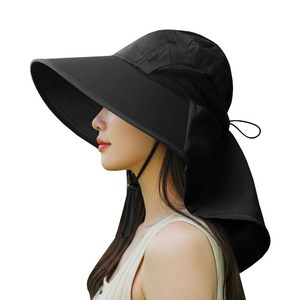 대한 등산 골프 산책 낚시 햇빛가리개 플랩 챙모자, 블랙, 1개