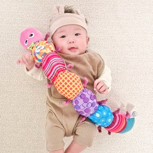 라마즈 뮤지컬 자극 애벌레인형, 핑크, 1개