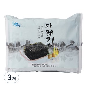 예맛 올리브유 섞어 구워 향긋한 파래김, 320g, 3개