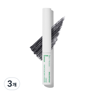 이니스프리 스키니 꼼꼼 마스카라 Zero 3.5g, 1호 블랙, 3개