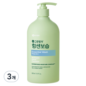 그린핑거 힘센보습 에센셜 바디워시, 500ml, 3개