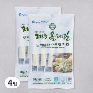 올레길치즈 모짜렐라 스트링 치즈 5ea, 100g, 4입