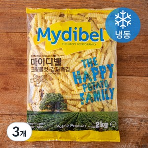 마이디벨 크링클컷 감자튀김 (냉동), 2kg, 3개