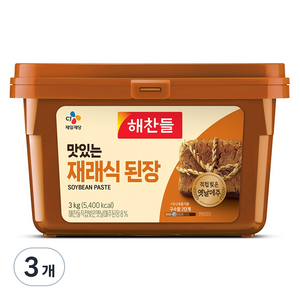 해찬들 맛있는 재래식 된장, 3kg, 3개