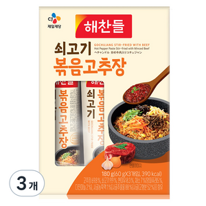 해찬들 쇠고기 볶음 고추장 3p, 180g, 3개