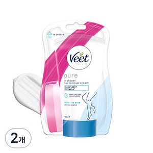 veet 인샤워 제모 크림 민감성 피부용, 150g, 2개