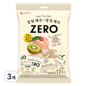 롯데제로 롯데제과 제로 후르츠 젤리, 238g, 3개