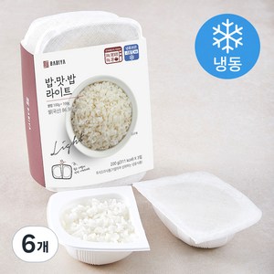 밥이야 밥맛밥라이트 쌀밥 (냉동), 200g, 6개