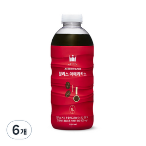 할리스 아메리카노, 6개, 1L