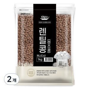 더담은 렌틸콩 렌즈콩, 1kg, 2개