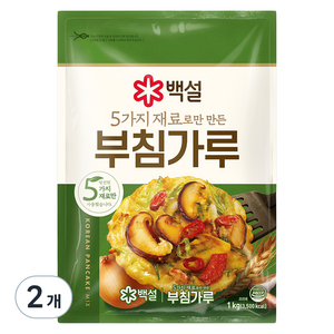 백설 5가지 재료로만 만든 부침가루, 1kg, 2개