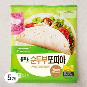 풀무원 순두부 또띠아 20cm 5입, 225g, 5개