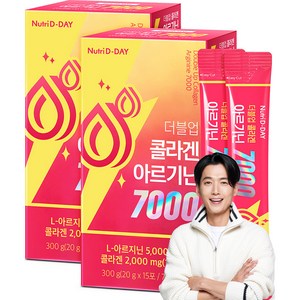 뉴트리디데이 더블업 콜라겐 초고함량 아르기닌 7000 15포, 300g, 2개