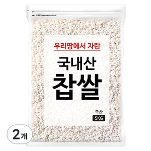 국내산 찹쌀, 5kg, 2개