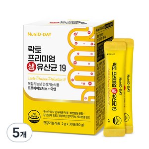 뉴트리디데이 락토 프리미엄 생유산균 19, 60g, 5개