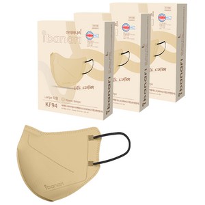 아이바나리 에어 황사방역용 마스크 대형 KF94, 10개입, 3개, 베이지