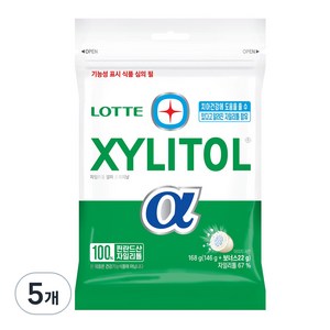 롯데자일리톨 알파 껌 리필, 168g, 5개