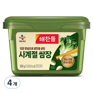 해찬들 사계절 쌈장, 500g, 4개